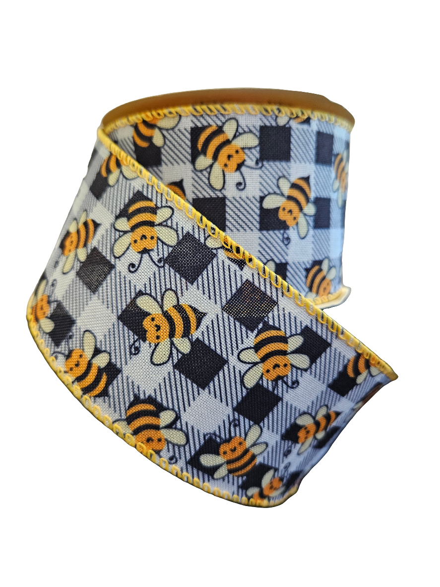 2.5" Bee Themed Colors Ribbon: Assortment (10 Yards)