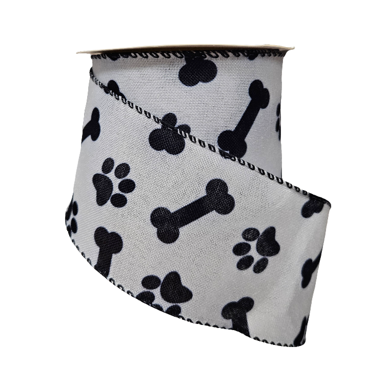 2.5" Dog/Cat Paw Print Ribbon: Assortment (10 Yards)