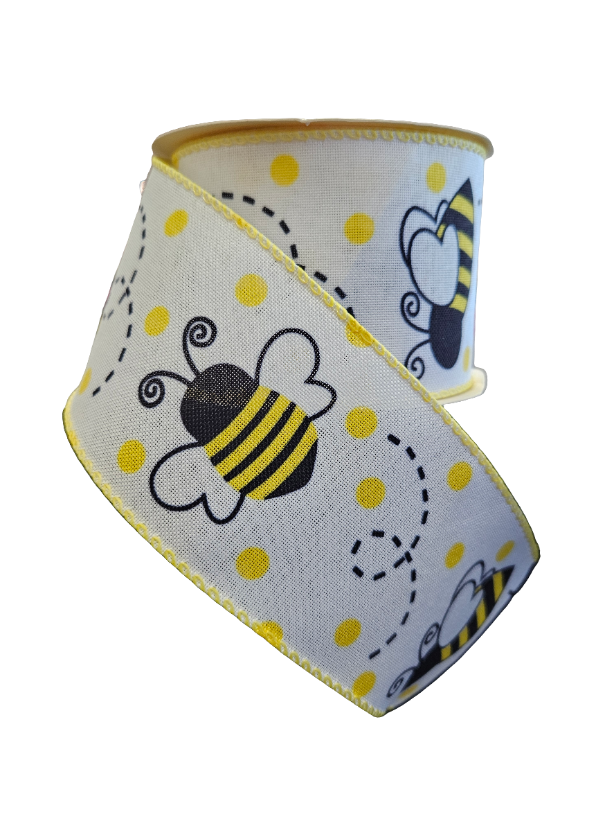 2.5" Bee Themed Colors Ribbon: Assortment (10 Yards)