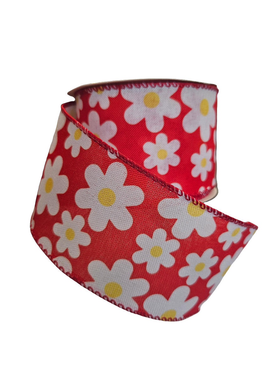 2.5" Daisy Themed Ribbon (10 Yards)