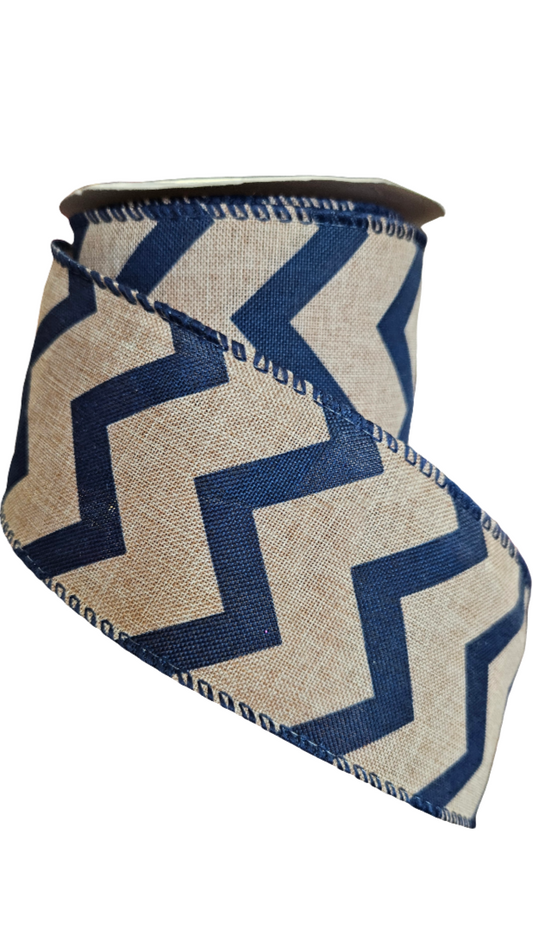 2.5" Chevron Ribbon: Burlap (10 Yards)