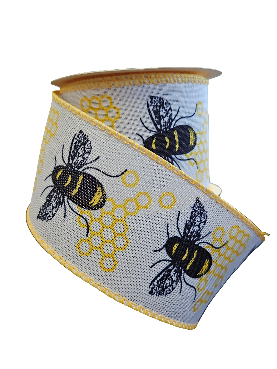 2.5" Bee Themed Colors Ribbon: Assortment (10 Yards)
