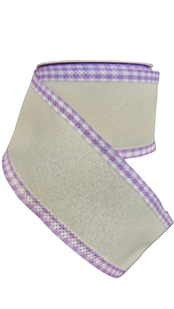2.5" Gingham Border Ribbons (10 Yards)