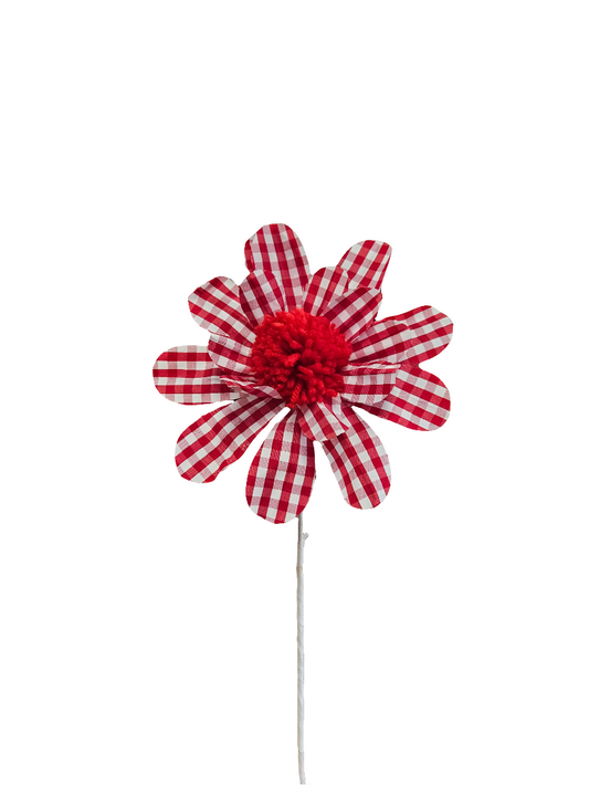 Red Gingham Sunflower- 24"