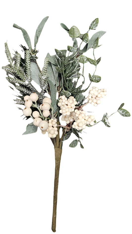 12" Winter Berry Mixed Pine Pick