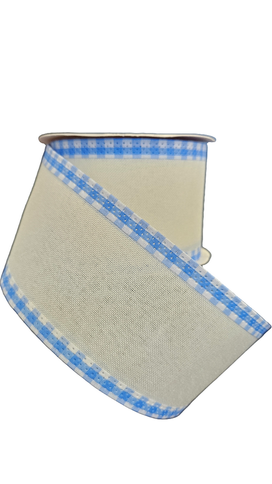 2.5" Gingham Border Ribbons (10 Yards)