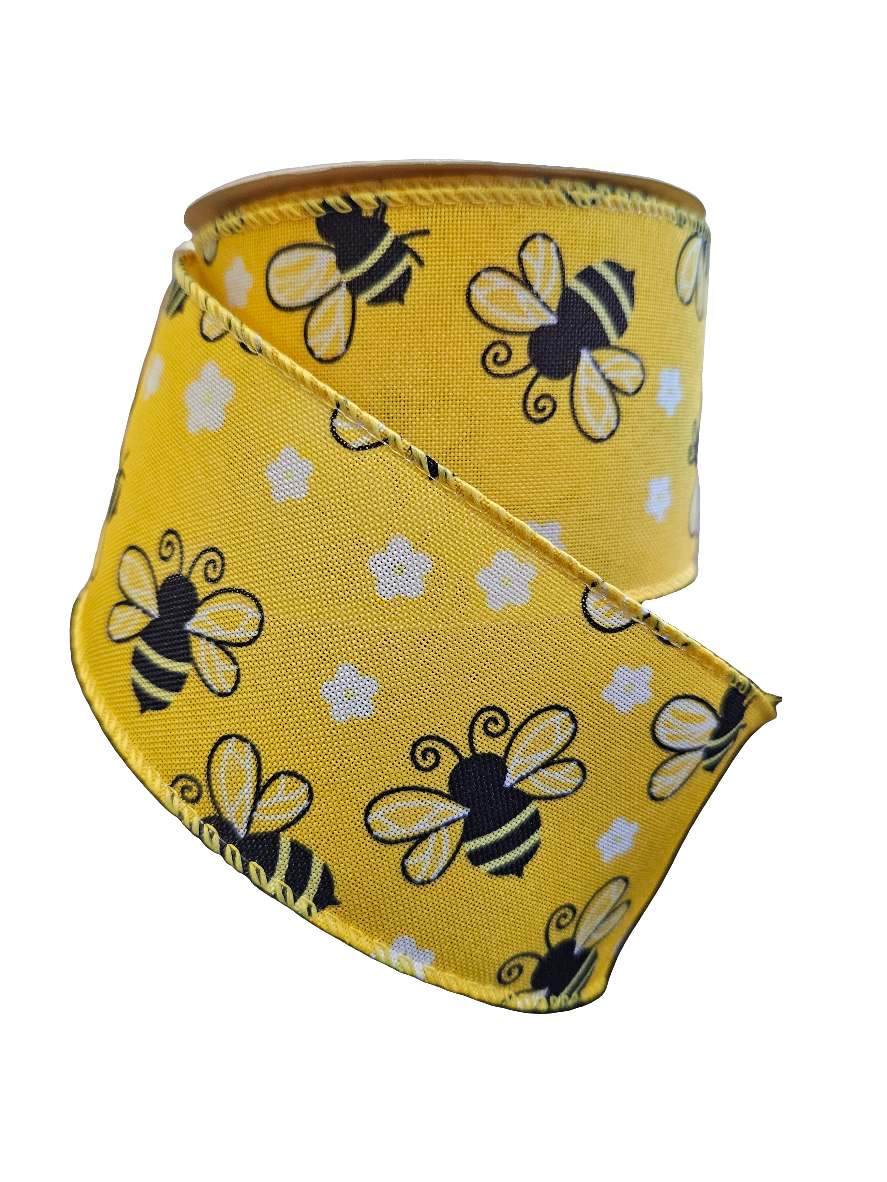 2.5" Bee Themed Colors Ribbon: Assortment (10 Yards)