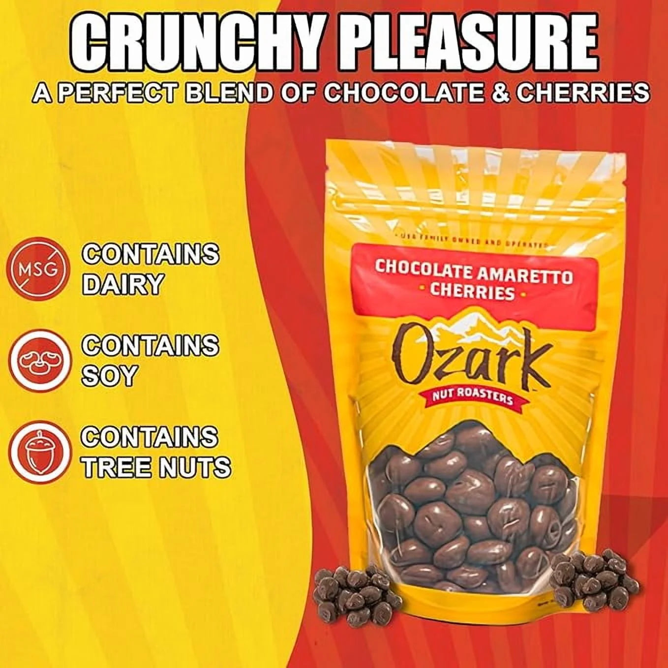 Ozark Nut Roasters Chocolate Amaretto Cherries 3oz Bag