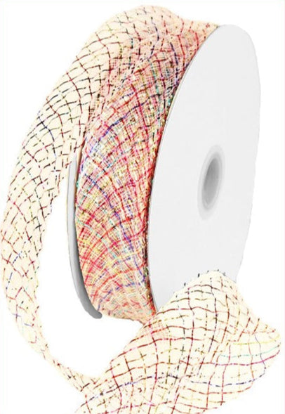 1.5" Deco Flex Ribbon: Clear W/Multi Foil (30 Yards)