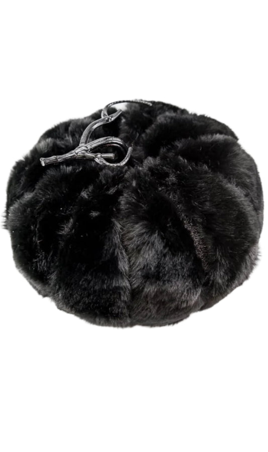 10" Faux Fur Pumpkin: Black