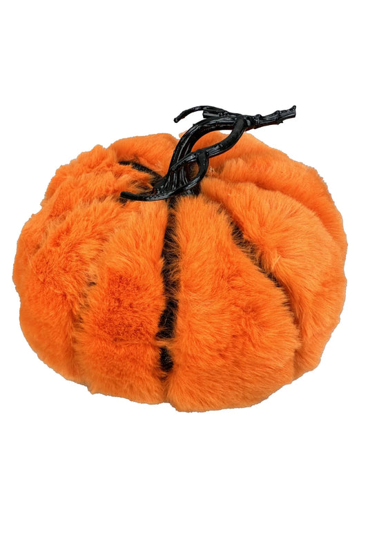 10" Faux Fur Pumpkin: Orange