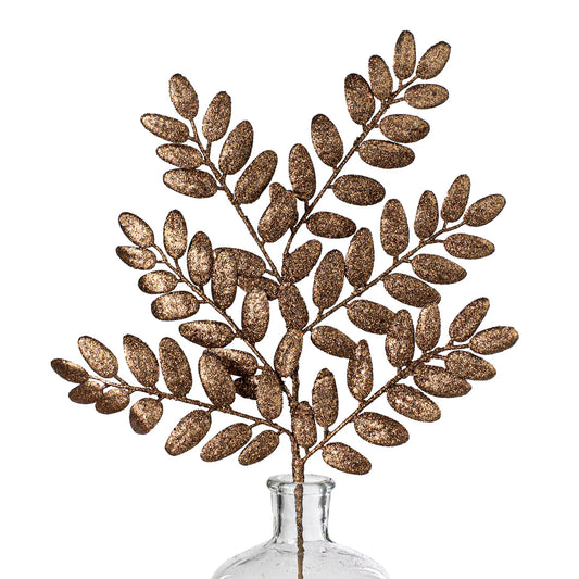 22" Honey Locust Leaf Glitter    Deep Brown