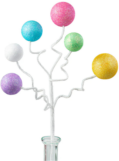 17" Glitter Ball Pick: Spring Multicolor