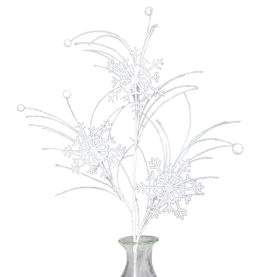 28" Flocked Snowflake Spray