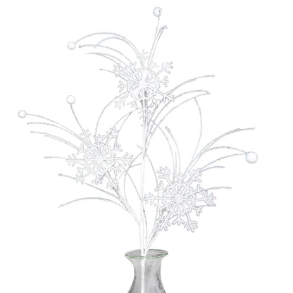 28" Flocked Snowflake Spray
