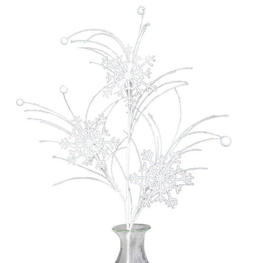 28" Flocked Snowflake Spray