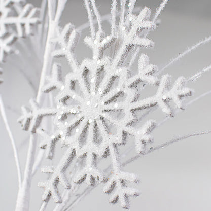 28" Flocked Snowflake Spray
