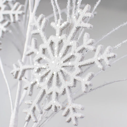 28" Flocked Snowflake Spray