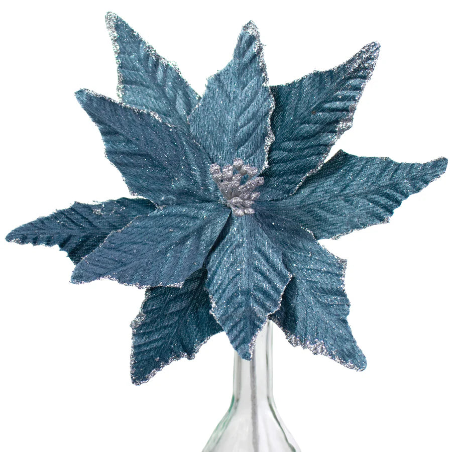 15" Velvet Poinsettia Picks