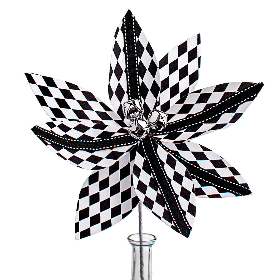 21" Poinsettia Spray: Harlequin