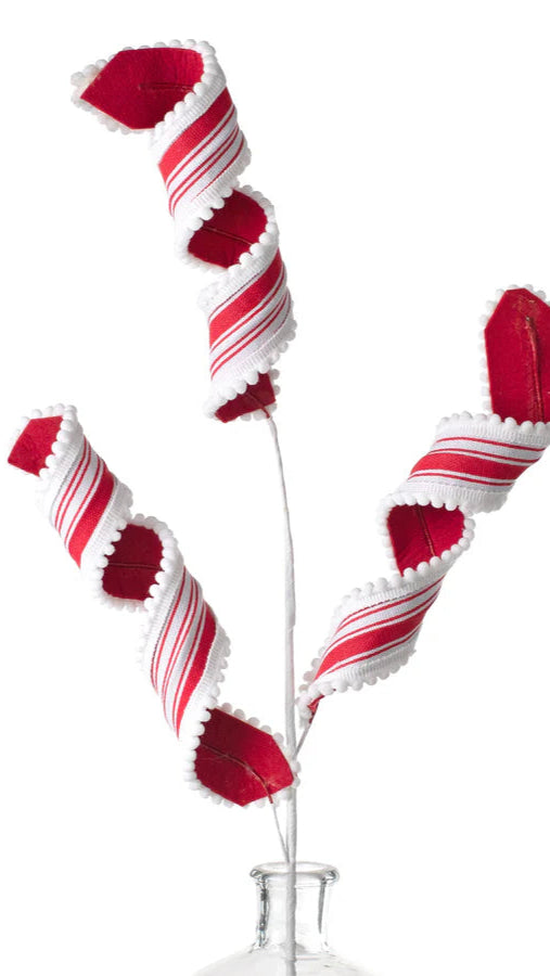 30" Peppermint Ball Fringe Curly Spray