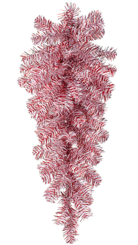 32" PVC Pine Teardrop: Red & White