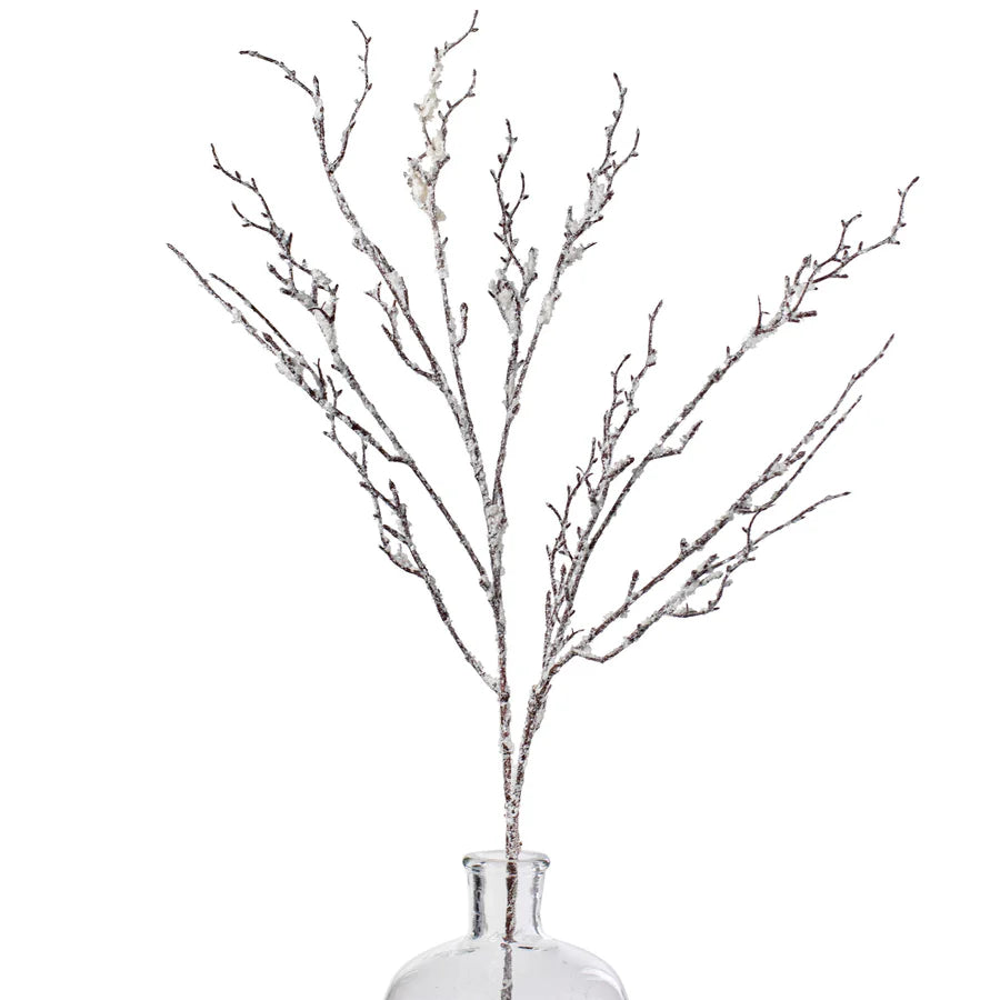 31" Snow Ice Twig Spray