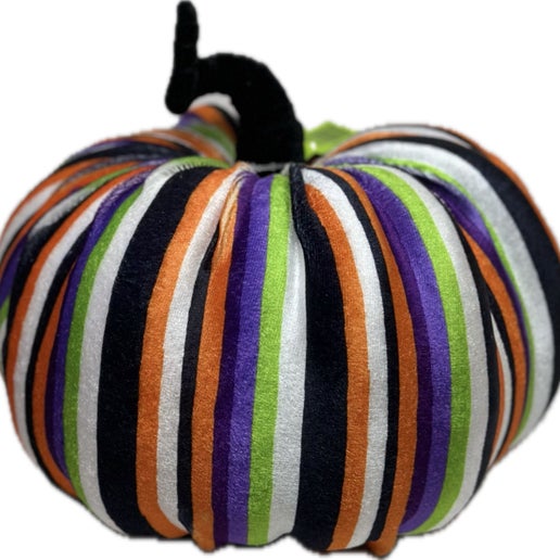 7"x8" Fabric Stripe Pumpkin