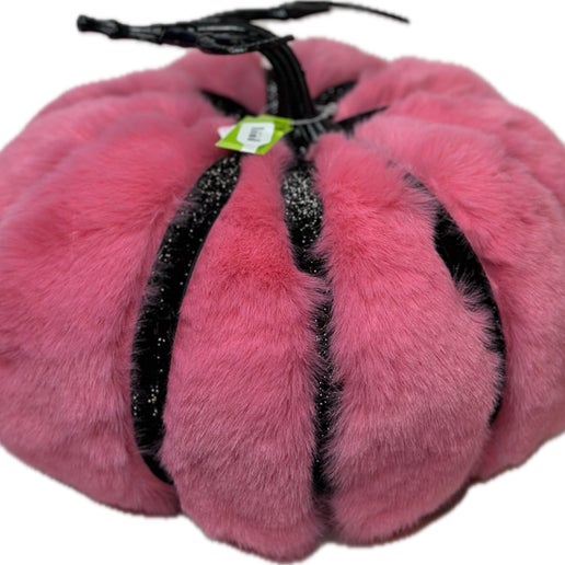 10" Faux Fur Pumpkin: Hot Pink