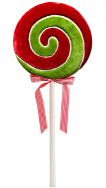 17.5" Velvet Lollipop Swirl: Red & Green