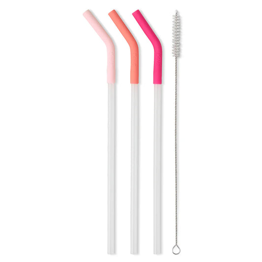 Swig Life Blush/Coral/Hot Pink Reusable straw Set (Mega Mugs)