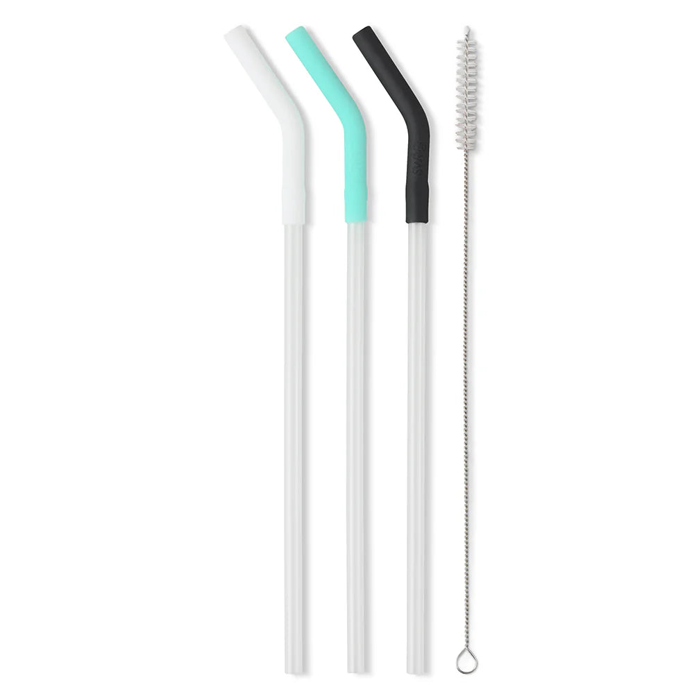 Swig Life White/Aqua/Black Reusable Straw Set (Mega Mugs)